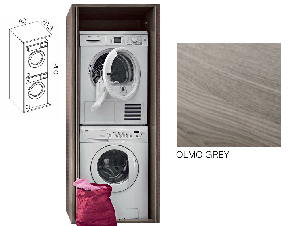 Birex Colonna porta lavatrice/asciugatrice - Olmo grigio - Mobili